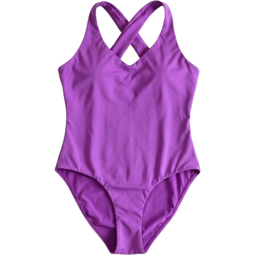 Andie Swim Mauve Purple Twist Back V-Neck One Piece Swimsuit Size Medium 1496